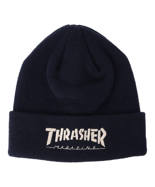 THRASHER（スラッシャー）の「THRASHER/スラッシャー ビーニー マガジンロゴ THR-N01（ニットキャップ/ビーニー・メンズ・ブラック×ホワイト/ネイビー/ベージュ/オレンジ/ブラック×レッド/ブラック×ブラック・FREE）」の5枚目の写真