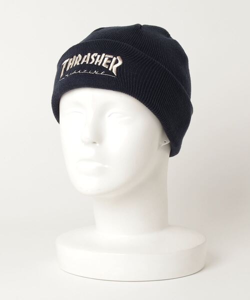 THRASHER（スラッシャー）の「THRASHER/スラッシャー ビーニー マガジンロゴ THR-N01（ニットキャップ/ビーニー・メンズ・ブラック×ホワイト/ネイビー/ベージュ/オレンジ/ブラック×レッド/ブラック×ブラック・FREE）」の16枚目の写真