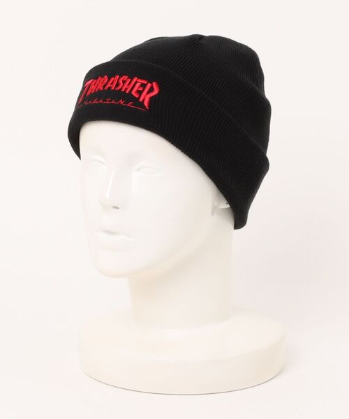 THRASHER（スラッシャー）の「THRASHER/スラッシャー ビーニー マガジンロゴ THR-N01（ニットキャップ/ビーニー・メンズ・ブラック×ホワイト/ネイビー/ベージュ/オレンジ/ブラック×レッド/ブラック×ブラック・FREE）」の10枚目の写真