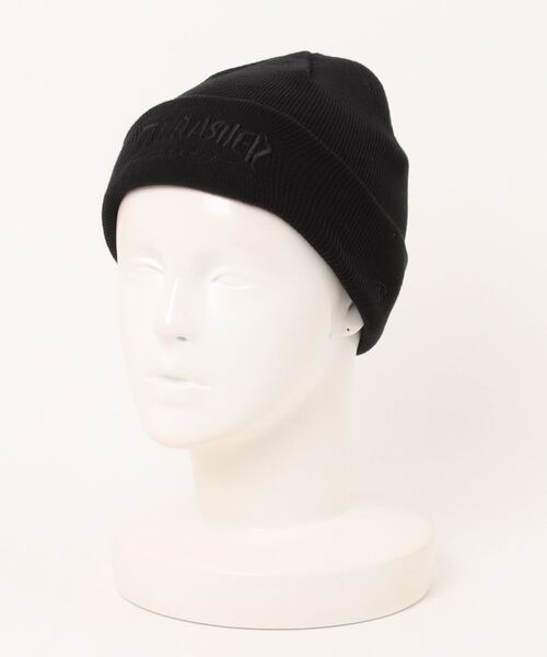 THRASHER（スラッシャー）の「THRASHER/スラッシャー ビーニー マガジンロゴ THR-N01（ニットキャップ/ビーニー・メンズ・ブラック×ホワイト/ネイビー/ベージュ/オレンジ/ブラック×レッド/ブラック×ブラック・FREE）」の9枚目の写真