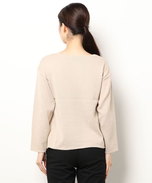 Lugnoncure（ルノンキュール）の「ミラノリブVネックニット（ニット/セーター・レディース・チャコール/キナリ/パープル・ﾌﾘ-）」の6枚目の写真