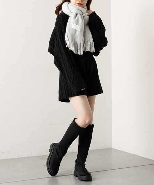 Chico(チコ)の「ラメフリンジストール(マフラー・レディース・ベージュ/グレー/ピンク・FREE)」の9枚目の写真