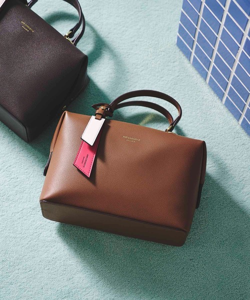 & chouette(アンドシュエット)の「ハンドル・ショルダー付き2wayバッグ(ボストンバッグ・レディース・ダークブラウン/ブラウン/オフホワイト/ピンク・FREE)」の3枚目の写真