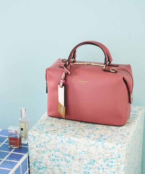 & chouette(アンドシュエット)の「ハンドル・ショルダー付き2wayバッグ(ボストンバッグ・レディース・ダークブラウン/ブラウン/オフホワイト/ピンク・FREE)」の4枚目の写真