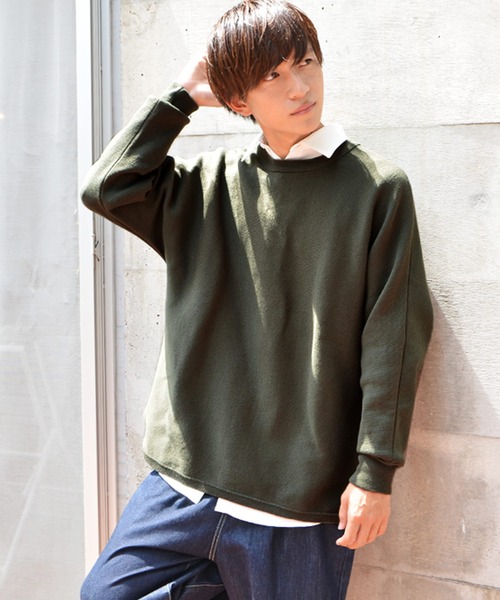 MinoriTY（マイノリティ）の「【MinoriTY】ビッグシルエットミラノリブ編みニット クルーネックセーター メンズ 春服 冬服 ルーズシルエット ルーズフィット オーバーサイズ バルーンスリーブ インナー（ニット/セーター・メンズ・モカ/ブルー/ラベンダー/ライトグレー/オフホワイト/ブラック系その他/ブラウン系その他/ベージュ系その他/ブルー系その他/ダークラベンダー/グレー系その他/グリーン/アイボリー/ベージュ/カーキ/ブラウン/ワイン/パープル/チャコール/ブラック・S/M/L）」の13枚目の写真