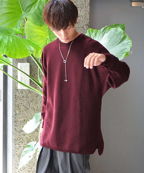 MinoriTY（マイノリティ）の「【MinoriTY】ビッグシルエットミラノリブ編みニット クルーネックセーター メンズ 春服 冬服 ルーズシルエット ルーズフィット オーバーサイズ バルーンスリーブ インナー（ニット/セーター・メンズ・モカ/ブルー/ラベンダー/ライトグレー/オフホワイト/ブラック系その他/ブラウン系その他/ベージュ系その他/ブルー系その他/ダークラベンダー/グレー系その他/グリーン/アイボリー/ベージュ/カーキ/ブラウン/ワイン/パープル/チャコール/ブラック・S/M/L）」の20枚目の写真