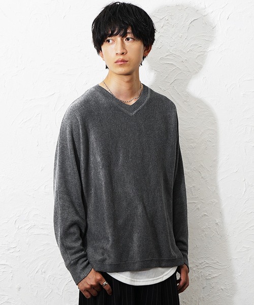 MinoriTY(マイノリティ)の「【MinoriTY】ビッグシルエットミラノリブ編みニット クルーネックセーター メンズ 春服 冬服 ルーズシルエット ルーズフィット オーバーサイズ バルーンスリーブ インナー(ニット/セーター・メンズ・ブラック/アイボリー/ベージュ/カーキ/ブラウン/ワイン/パープル/チャコール/ブルー/モカ/ブラウン系その他/ブルー系その他/ベージュ系その他/ブラック系その他/オフホワイト/ライトグレー/グレー系その他/ラベンダー/ダークラベンダー/グリーン/ブラウン系その他2/ホワイト系その他/チャコールグレー/ブラック系その他2/ベージュ系その他2・S/M/L)」の7枚目の写真