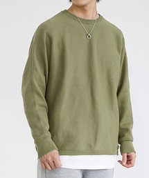 MinoriTY（マイノリティ）の「【MinoriTY】ビッグシルエットミラノリブ編みニット クルーネックセーター メンズ 春服 冬服 ルーズシルエット ルーズフィット オーバーサイズ バルーンスリーブ インナー（ニット/セーター）」