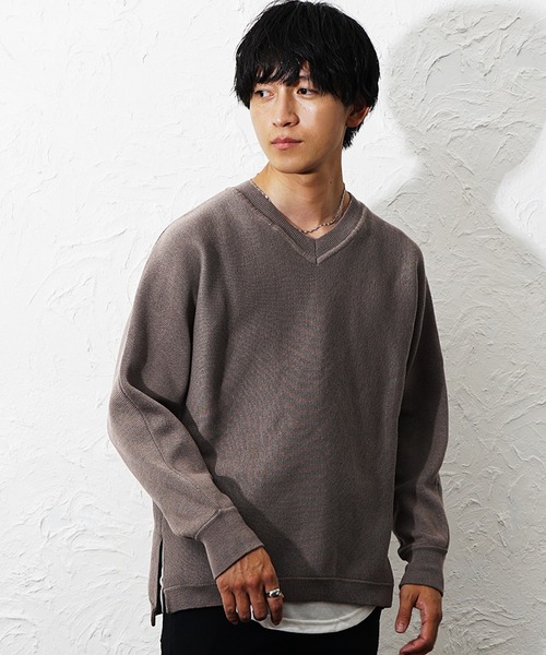MinoriTY(マイノリティ)の「【MinoriTY】ビッグシルエットミラノリブ編みニット クルーネックセーター メンズ 春服 冬服 ルーズシルエット ルーズフィット オーバーサイズ バルーンスリーブ インナー(ニット/セーター・メンズ・ブラック/アイボリー/ベージュ/カーキ/ブラウン/ワイン/パープル/チャコール/ブルー/モカ/ブラウン系その他/ブルー系その他/ベージュ系その他/ブラック系その他/オフホワイト/ライトグレー/グレー系その他/ラベンダー/ダークラベンダー/グリーン/ブラウン系その他2/ホワイト系その他/チャコールグレー/ブラック系その他2/ベージュ系その他2・S/M/L)」の14枚目の写真
