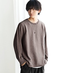 MinoriTY | ミラノリブ リブニット クルーネック/モックネック オーバーサイズ  ニット ビッグシルエット セーター 秋服 冬服(ニット/セーター)