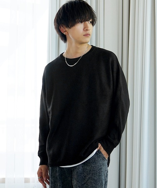 MinoriTY】ビッグシルエットミラノリブ編みニット クルーネック