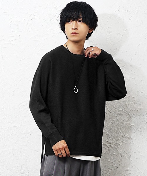 MinoriTY(マイノリティ)の「【MinoriTY】ビッグシルエットミラノリブ編みニット クルーネックセーター メンズ 春服 冬服 ルーズシルエット ルーズフィット オーバーサイズ バルーンスリーブ インナー(ニット/セーター・メンズ・ブラック/アイボリー/ベージュ/カーキ/ブラウン/ワイン/パープル/チャコール/ブルー/モカ/ブラウン系その他/ブルー系その他/ベージュ系その他/ブラック系その他/オフホワイト/ライトグレー/グレー系その他/ラベンダー/ダークラベンダー/グリーン・S/M/L)」の21枚目の写真