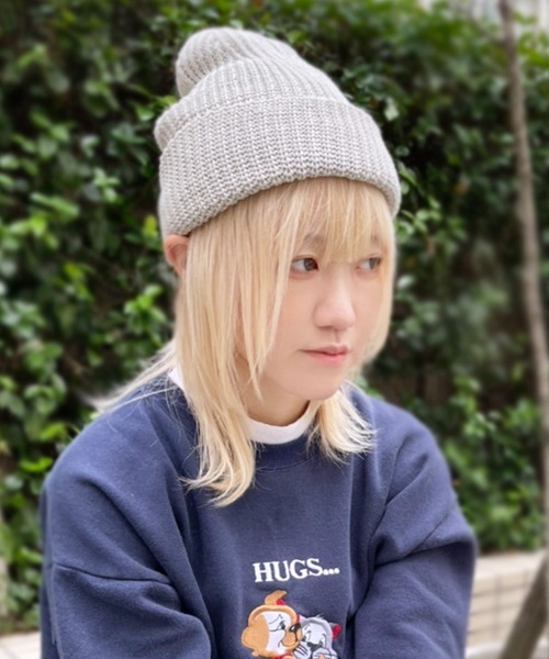 polcadot（ポルカドット）の「RELAXED WATCH/リラックス ニット（ニットキャップ/ビーニー・レディース・ライトグレー/パープル/ブラック/ライム・FREE）」の3枚目の写真