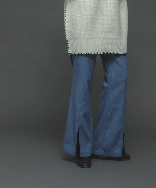 SENSE OF PLACE by URBAN RESEARCH（センスオブプレイスバイアーバンリサーチ）の「『TALLサイズあり』ウールライクセンターシームキックフレアパンツ（その他パンツ・レディース・ライトグレー/ブルー/ブラック・TALL/X-SMALL/SMALL/MEDIUM）」の19枚目の写真