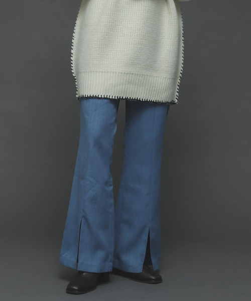 SENSE OF PLACE by URBAN RESEARCH（センスオブプレイスバイアーバンリサーチ）の「『TALLサイズあり』ウールライクセンターシームキックフレアパンツ（その他パンツ・レディース・ライトグレー/ブルー/ブラック・TALL/X-SMALL/SMALL/MEDIUM）」の14枚目の写真