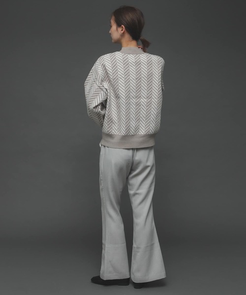 SENSE OF PLACE by URBAN RESEARCH（センスオブプレイスバイアーバンリサーチ）の「『TALLサイズあり』ウールライクセンターシームキックフレアパンツ（その他パンツ・レディース・ライトグレー/ブルー/ブラック・TALL/X-SMALL/SMALL/MEDIUM）」の7枚目の写真