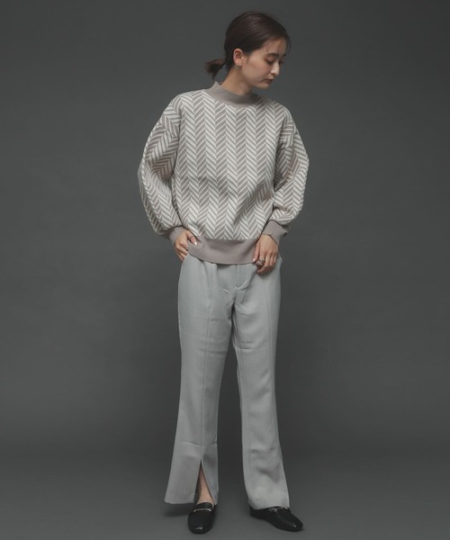 SENSE OF PLACE by URBAN RESEARCH（センスオブプレイスバイアーバンリサーチ）の「『TALLサイズあり』ウールライクセンターシームキックフレアパンツ（その他パンツ・レディース・ライトグレー/ブルー/ブラック・TALL/X-SMALL/SMALL/MEDIUM）」の16枚目の写真