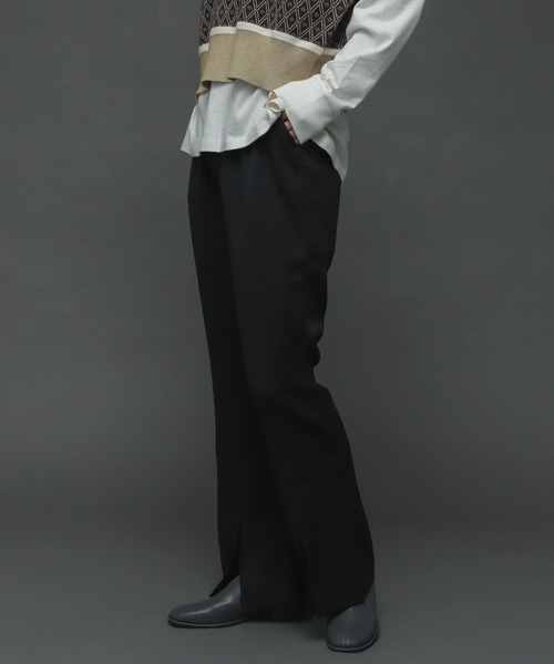 SENSE OF PLACE by URBAN RESEARCH（センスオブプレイスバイアーバンリサーチ）の「『TALLサイズあり』ウールライクセンターシームキックフレアパンツ（その他パンツ・レディース・ライトグレー/ブルー/ブラック・TALL/X-SMALL/SMALL/MEDIUM）」の8枚目の写真