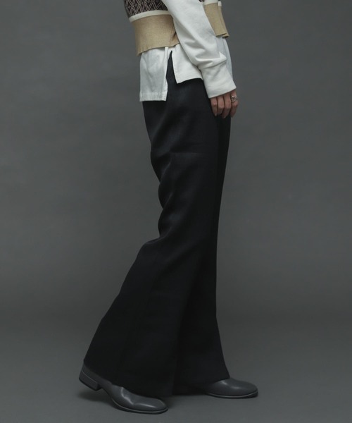 SENSE OF PLACE by URBAN RESEARCH（センスオブプレイスバイアーバンリサーチ）の「『TALLサイズあり』ウールライクセンターシームキックフレアパンツ（その他パンツ・レディース・ライトグレー/ブルー/ブラック・TALL/X-SMALL/SMALL/MEDIUM）」の12枚目の写真