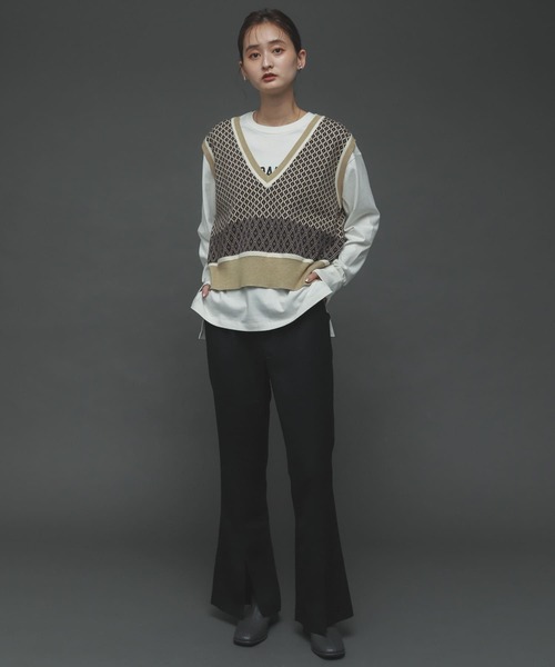 SENSE OF PLACE by URBAN RESEARCH（センスオブプレイスバイアーバンリサーチ）の「『TALLサイズあり』ウールライクセンターシームキックフレアパンツ（その他パンツ・レディース・ライトグレー/ブルー/ブラック・TALL/X-SMALL/SMALL/MEDIUM）」の18枚目の写真