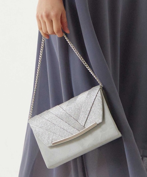 3way異素材ラメフラップ クラッチバック（クラッチバッグ