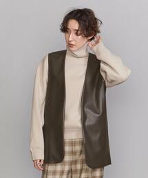 BEAUTY&YOUTH UNITED ARROWS | BY フェイクレザー Vネックベスト(ベスト)