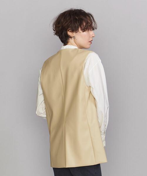 BEAUTY&YOUTH UNITED ARROWS（ビューティーアンドユースユナイテッドアローズ）の「BY フェイクレザー Vネックベスト（ベスト・レディース・ダークブラウン/クリーム・FREE）」の9枚目の写真
