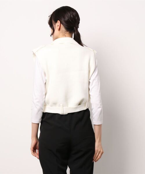 TINA：JOJUN（ティーナジョジュン）の「ニット ベスト TINA：JOJUN（ベスト・レディース・ホワイト/ブラック・M）」の17枚目の写真