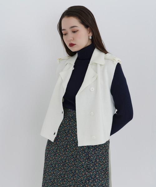 TINA：JOJUN（ティーナジョジュン）の「ニット ベスト TINA：JOJUN（ベスト・レディース・ホワイト/ブラック・M）」の18枚目の写真