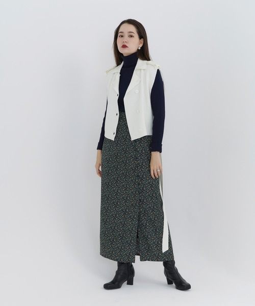 TINA：JOJUN（ティーナジョジュン）の「ニット ベスト TINA：JOJUN（ベスト・レディース・ホワイト/ブラック・M）」の3枚目の写真