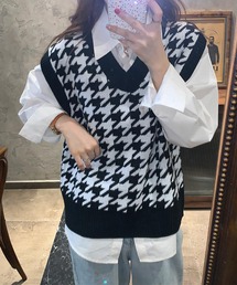 Vネックニットベスト