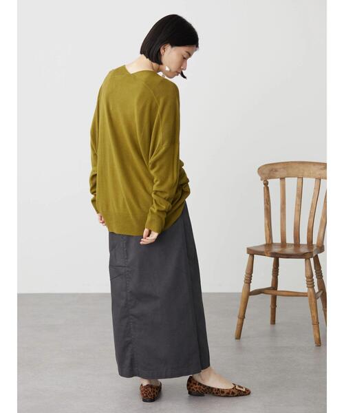 AMERICAN HOLIC（アメリカンホリック）の「Vネックフワフワニットプルオーバー（ニット/セーター・レディース・アイボリー/モカ/オリーブ/テラコッタ/グレー系その他2/ブラック・M/L/S）」の21枚目の写真