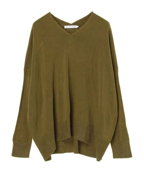 AMERICAN HOLIC（アメリカンホリック）の「Vネックフワフワニットプルオーバー（ニット/セーター・レディース・アイボリー/モカ/オリーブ/テラコッタ/グレー系その他2/ブラック・M/L/S）」の6枚目の写真