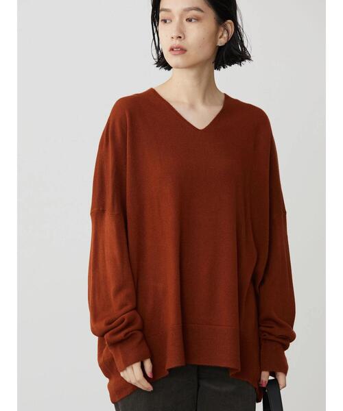 AMERICAN HOLIC（アメリカンホリック）の「Vネックフワフワニットプルオーバー（ニット/セーター・レディース・アイボリー/モカ/オリーブ/テラコッタ/グレー系その他2/ブラック・M/L/S）」の5枚目の写真