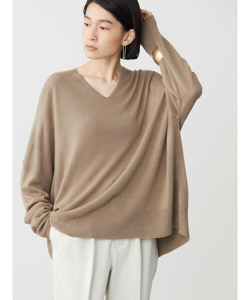 AMERICAN HOLIC（アメリカンホリック）の「Vネックフワフワニットプルオーバー（ニット/セーター・レディース・アイボリー/モカ/オリーブ/テラコッタ/グレー系その他2/ブラック・M/L/S）」の4枚目の写真