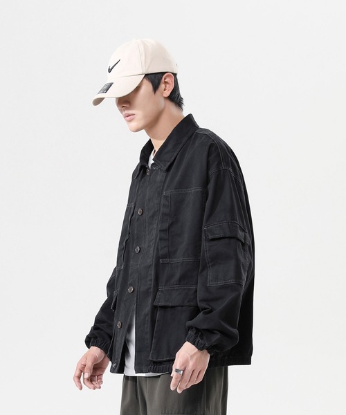 INTERPLAY(インタープレイ)の「【INTERPLAY】 ルーズカーゴワークジャケット(ブルゾン・メンズ・ベージュ/ブラック・FREE)」の15枚目の写真