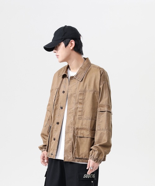 INTERPLAY(インタープレイ)の「【INTERPLAY】 ルーズカーゴワークジャケット(ブルゾン・メンズ・ベージュ/ブラック・FREE)」の11枚目の写真