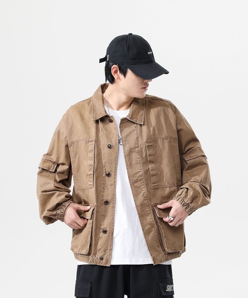 INTERPLAY(インタープレイ)の「【INTERPLAY】 ルーズカーゴワークジャケット(ブルゾン・メンズ・ベージュ/ブラック・FREE)」の13枚目の写真
