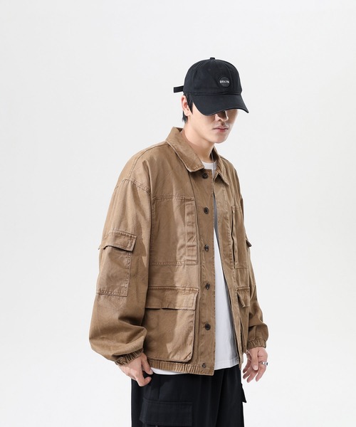INTERPLAY(インタープレイ)の「【INTERPLAY】 ルーズカーゴワークジャケット(ブルゾン・メンズ・ベージュ/ブラック・FREE)」の16枚目の写真