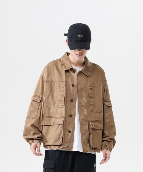 INTERPLAY(インタープレイ)の「【INTERPLAY】 ルーズカーゴワークジャケット(ブルゾン・メンズ・ベージュ/ブラック・FREE)」の17枚目の写真