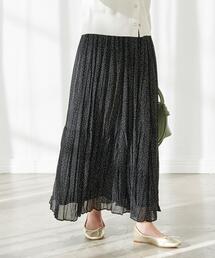 green label relaxing | ランダム プリーツ マキシ スカート ドット(スカート)