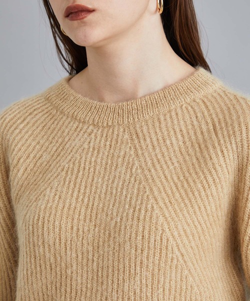 BATONER(バトナー)の「【BATONER(バトナー)】スーパーキッドモヘアクルーネック BN-21FL-053(ニット/セーター・レディース・ブルー/イエロー・1)」の7枚目の写真
