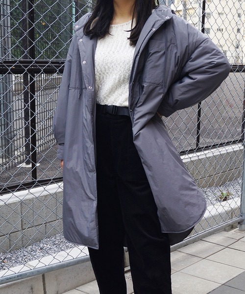 179/WG（イチナナキュウダブルジー）の「中わたロングシャツコート（その他アウター・レディース・オフホワイト/カーキ/チャコール・MEDIUM）」の18枚目の写真