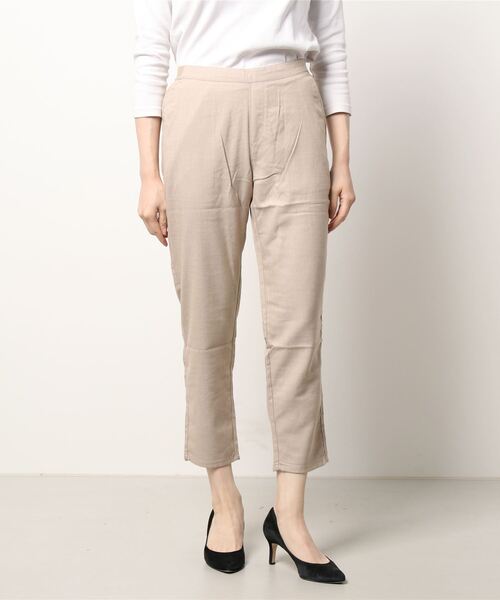 GIORDANO（ジョルダーノ）の「[ GIORDANO ] テーパードイージーストレッチアンクルパンツ（スウェットパンツ・レディース・カーキ/ブラック/グレー・SMALL/LARGE/X-LARGE/MEDIUM）」の3枚目の写真