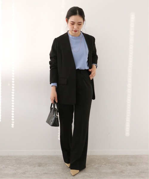 Simplicite（サンプリシテ）の「梨地セットパンツ◆（スラックス・レディース・ネイビー/ベージュ/ブラック・36/38）」の4枚目の写真