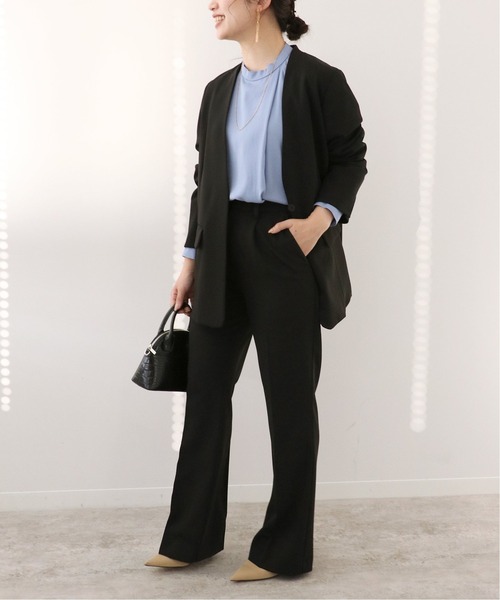 Simplicite（サンプリシテ）の「梨地セットパンツ◆（スラックス・レディース・ネイビー/ベージュ/ブラック・36/38）」の5枚目の写真