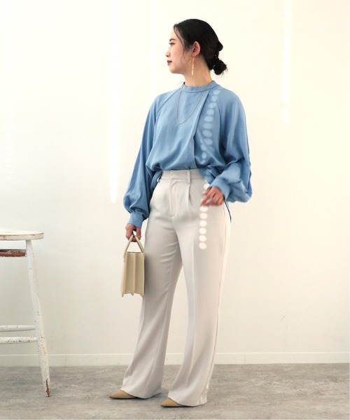 Simplicite（サンプリシテ）の「梨地セットパンツ◆（スラックス・レディース・ネイビー/ベージュ/ブラック・36/38）」の13枚目の写真