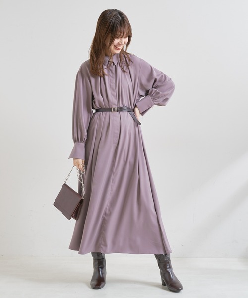 natural couture（ナチュラルクチュール）の「【WEB限定】osonoポイントパール釦ワンピース（ワンピース・レディース・パープル/ブラウン/グレー/オフホワイト/カーキ/ストライプ・FREE）」の11枚目の写真