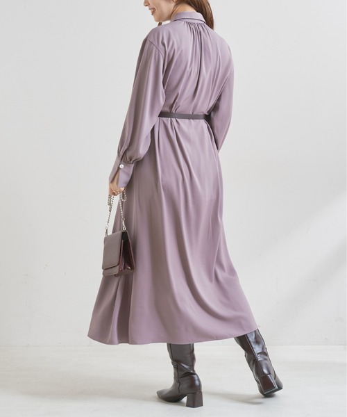 natural couture（ナチュラルクチュール）の「【WEB限定】osonoポイントパール釦ワンピース（ワンピース・レディース・パープル/ブラウン/グレー/オフホワイト/カーキ/ストライプ・FREE）」の12枚目の写真