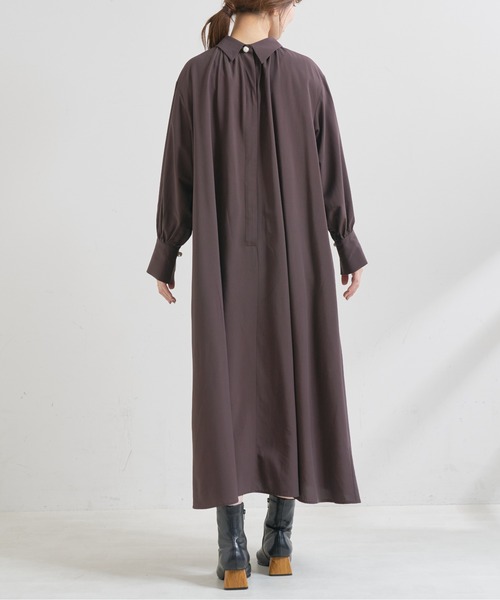 natural couture（ナチュラルクチュール）の「【WEB限定】osonoポイントパール釦ワンピース（ワンピース・レディース・パープル/ブラウン/グレー/オフホワイト/カーキ/ストライプ・FREE）」の22枚目の写真